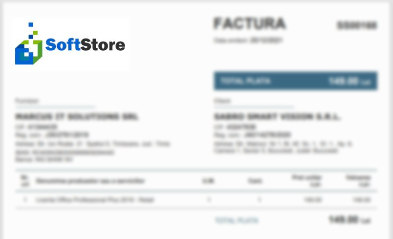 Factura fiscala Soft Store - Licente Software